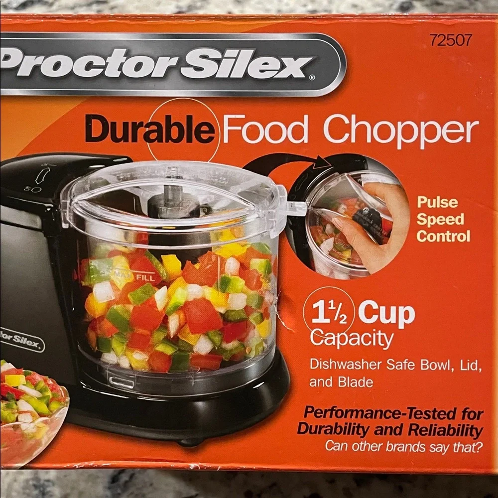 🥗 Proctor Silex Food Chopper 🥗 1.5 Cup capacity New In Box Dishwasher Safe